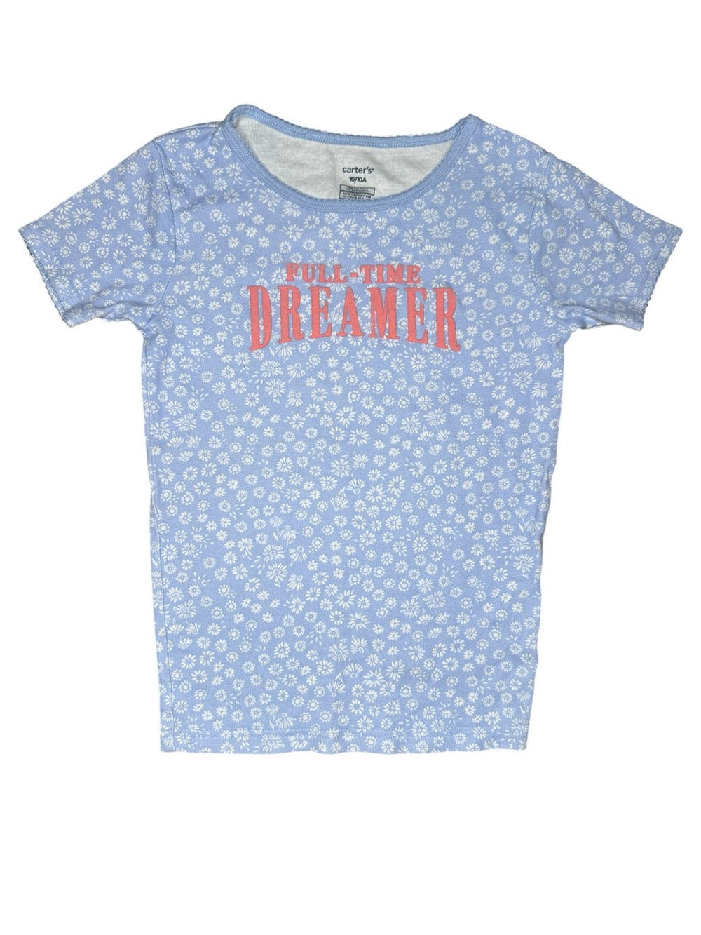 Carter's Light Blue Floral "Full-Time Dreamer" Pajama Top